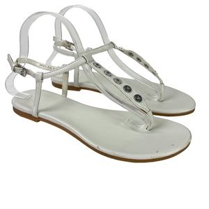 Cole Haan Grand.OS Real Leather Thongs Ankle Strap Sandals Flip Flops Shoes 8.5